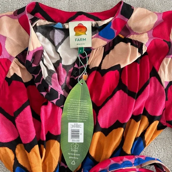 Farm Rio Full of Hearts Dress NWT - Picture 6 of 9